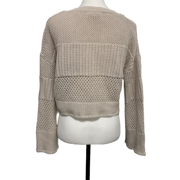 Happily Grey Cream Beige Crop Sweater. Small - Picture 2 of 6